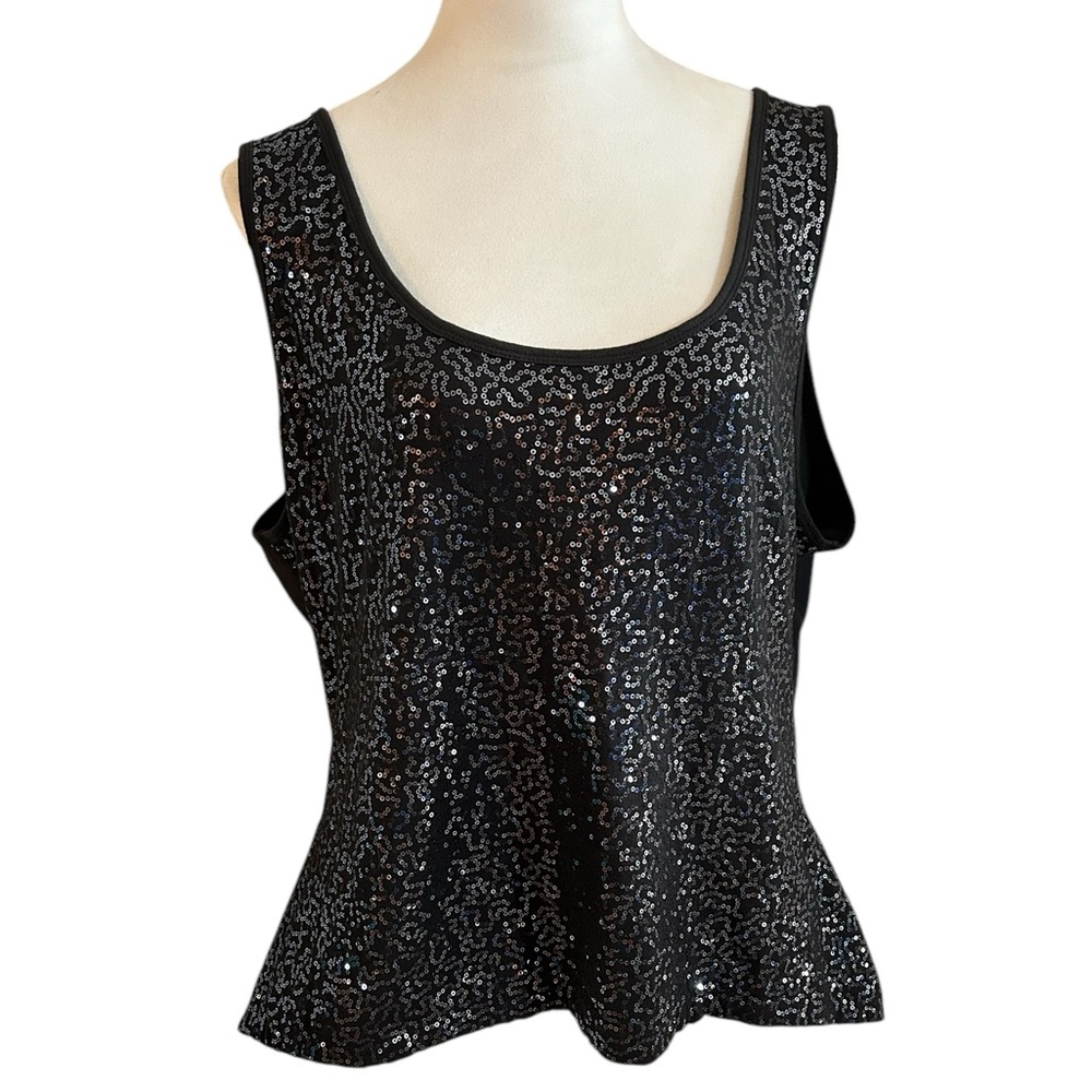 Teez-Her Black Sequin Sleeveless Top